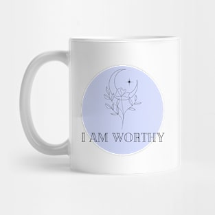 Affirmation Collection - I Am Worthy (Blue) Mug